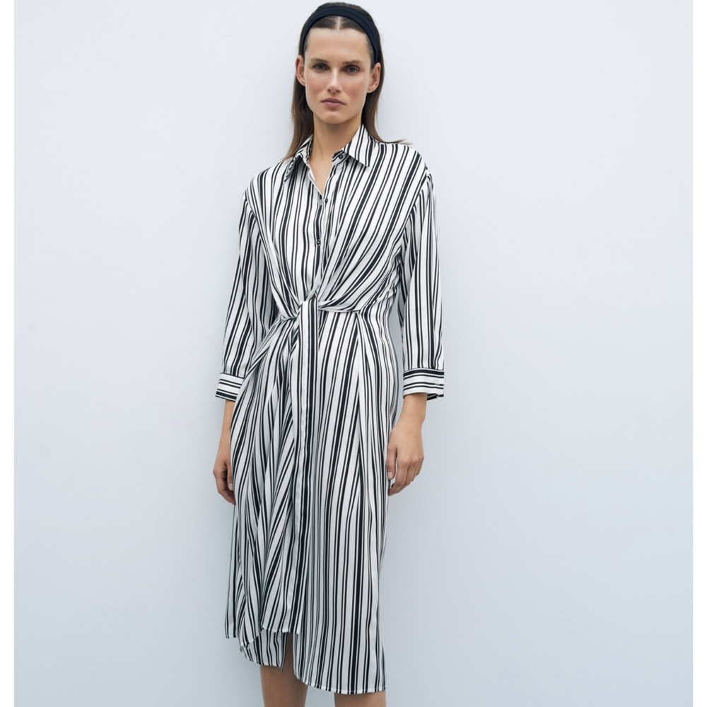 STRIPED SHIRT DRESS